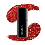 318 Semilac San Valentin Burgundy Red Glitter