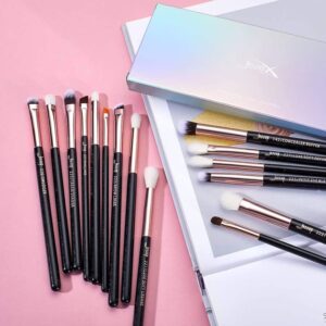 T157. Black/Rose Gold. JESSUP BEAUTY Set de brochas 15 piezas. - Imagen 3